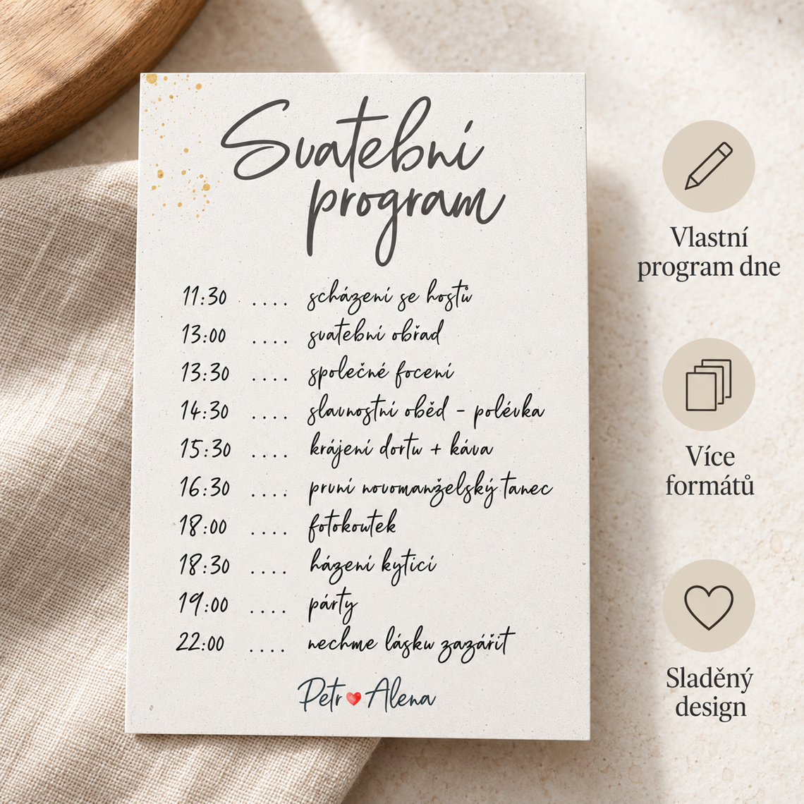 Svatební harmonogram 286 – Benefity a detaily