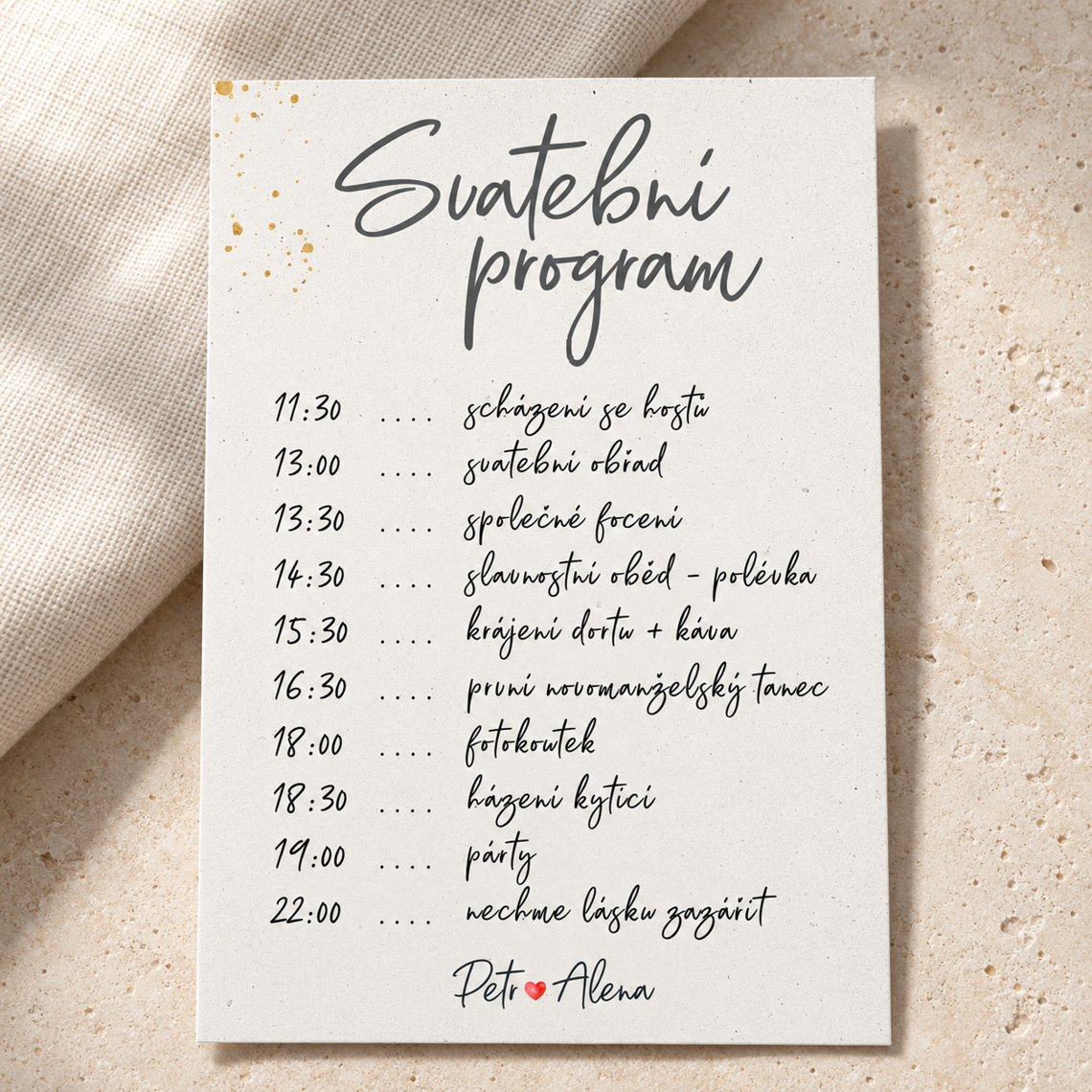 Svatební harmonogram 286 – Produkt