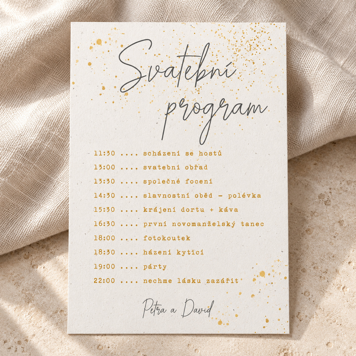 Svatební harmonogram 280 – Samostatný produkt