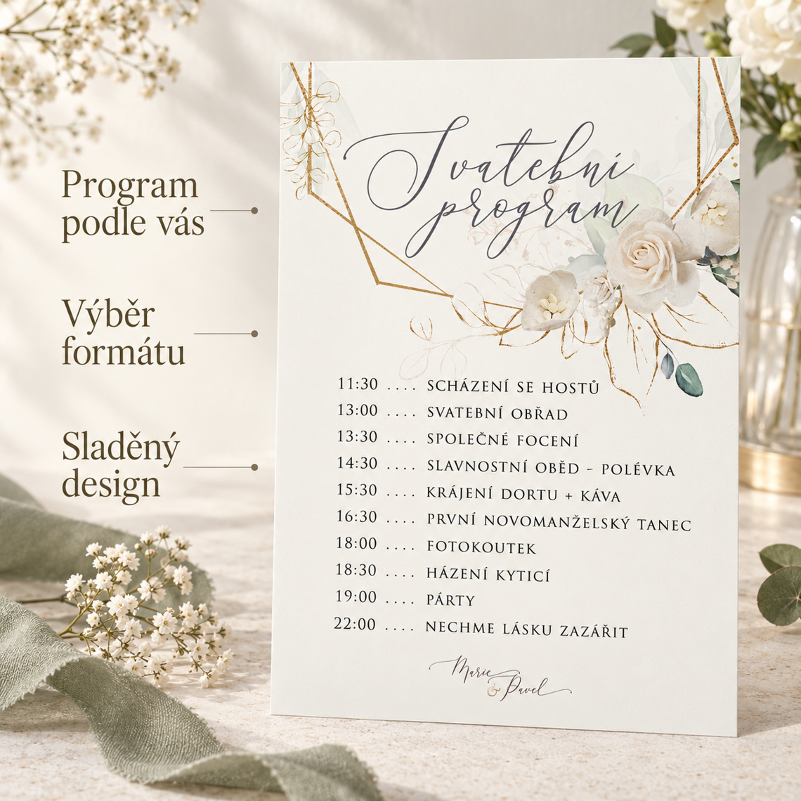 Svatební harmonogram 275 – Vlastnosti produktu
