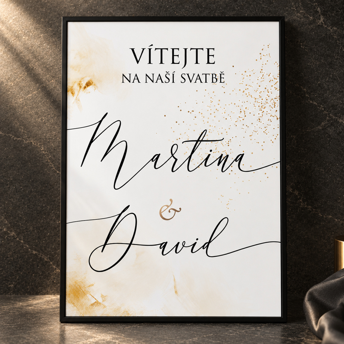 Vítací cedule 276 – Antracit a teplé světlo – Produkt