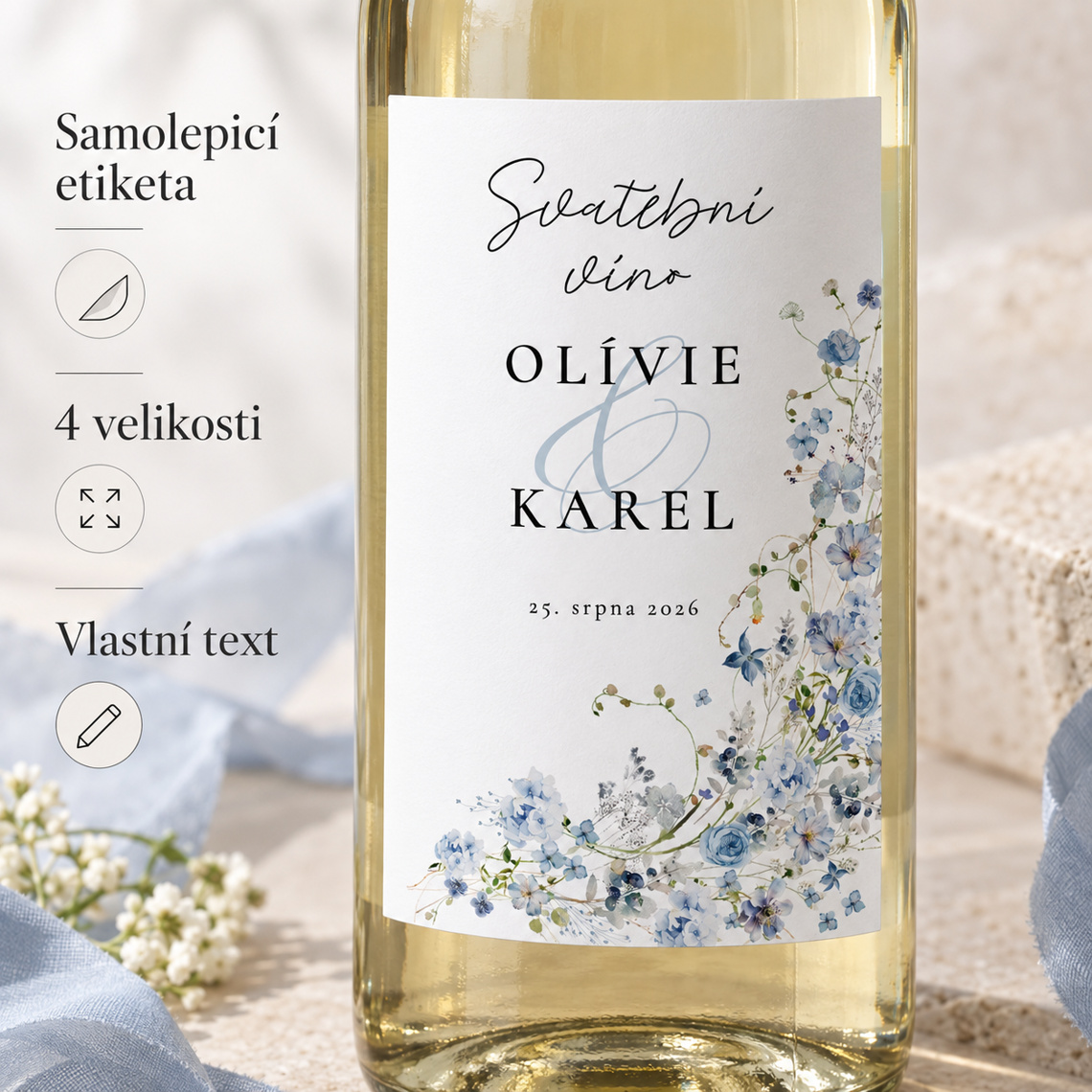 Etiketa na svatební víno 360 – Detail