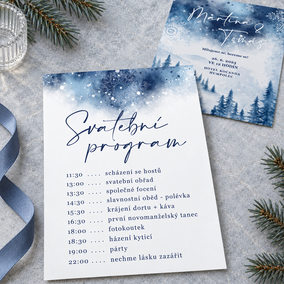 Svatební harmonogram 292 – Sladěná sada