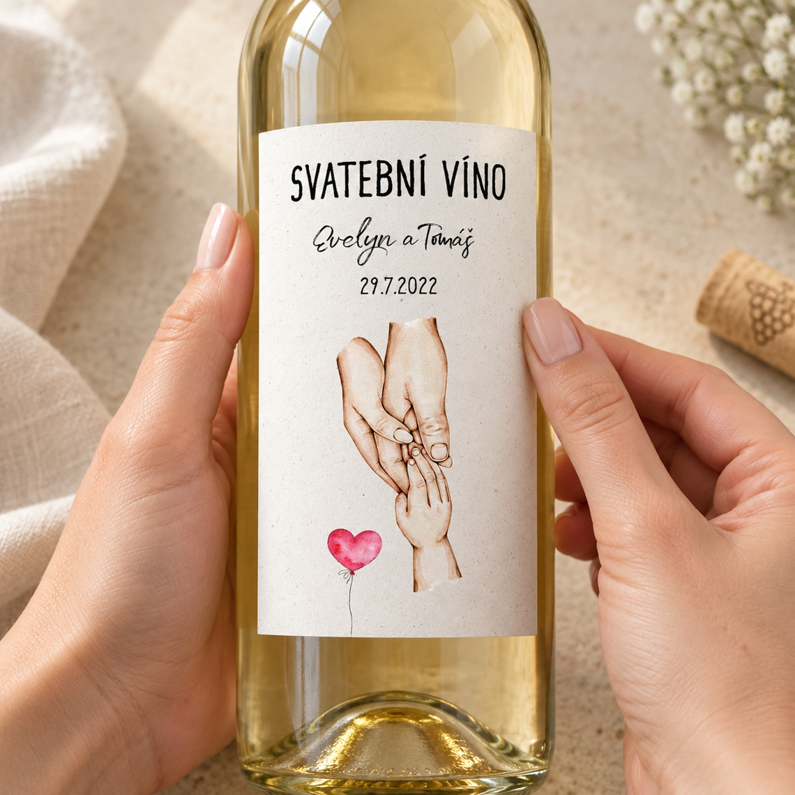Etiketa na svatební víno 281 – Použití