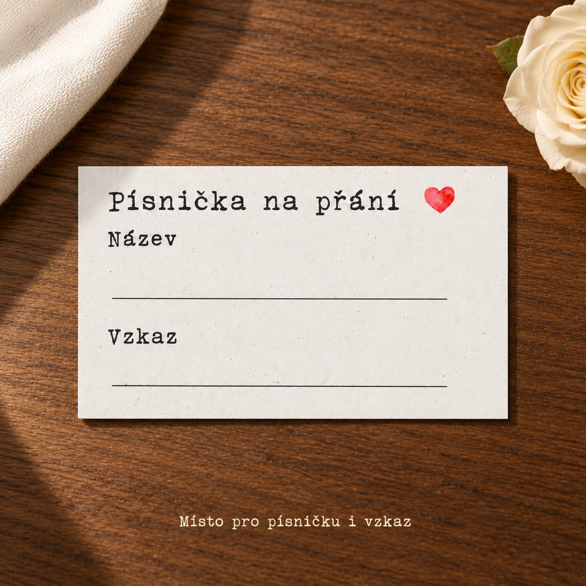 Kartička pro DJ 279 – Teplé dřevo – Detail