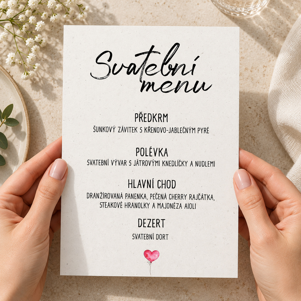 Svatební menu 281 – Použití
