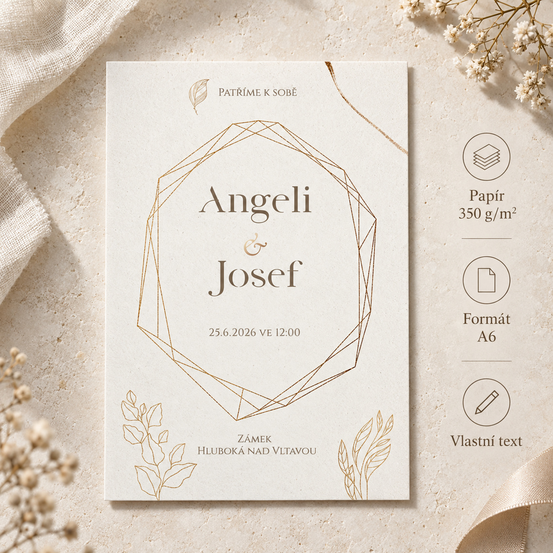Svatební oznámení 357 – Glamour Gold – Výhody produktu