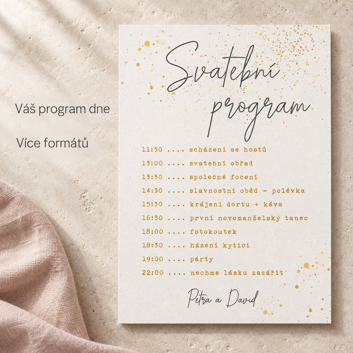 Svatební harmonogram 280 – Benefity a detaily