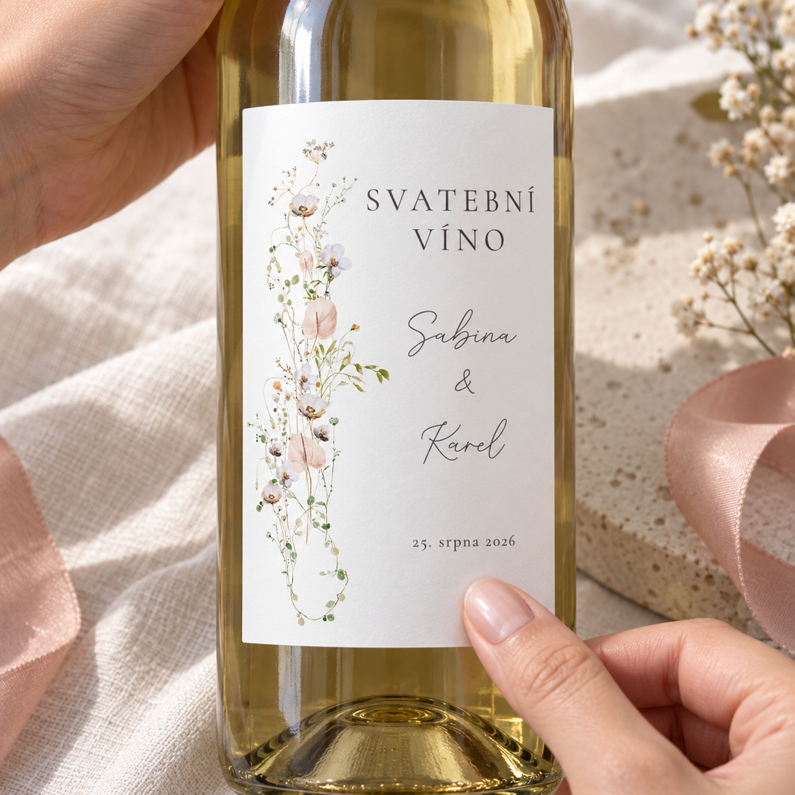 Etiketa na svatební víno 359 – Použití