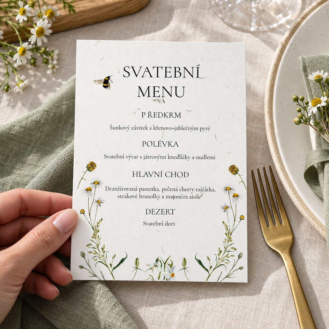 Svatební menu 352 – Použití