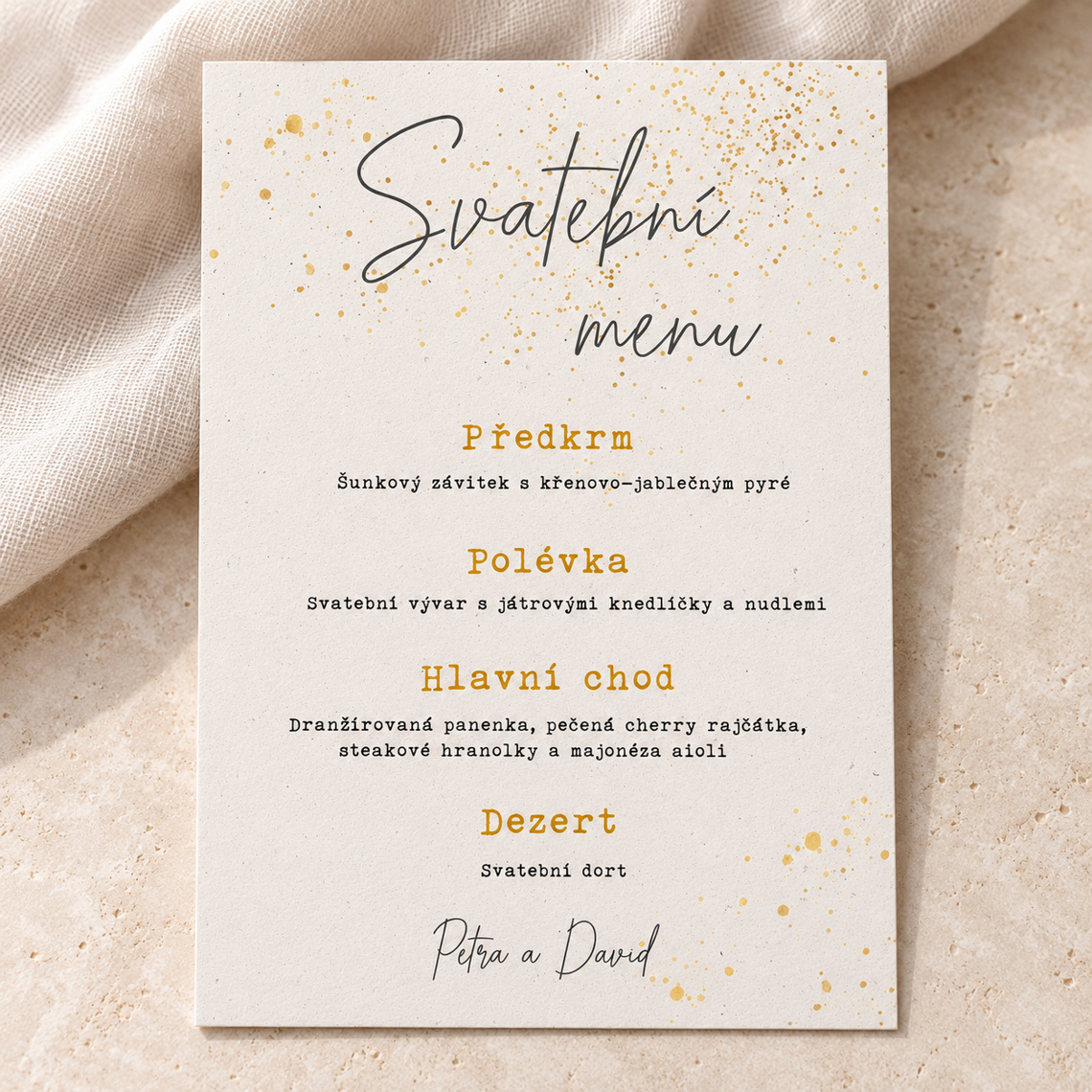 Svatební menu 280 – Samostatný produkt