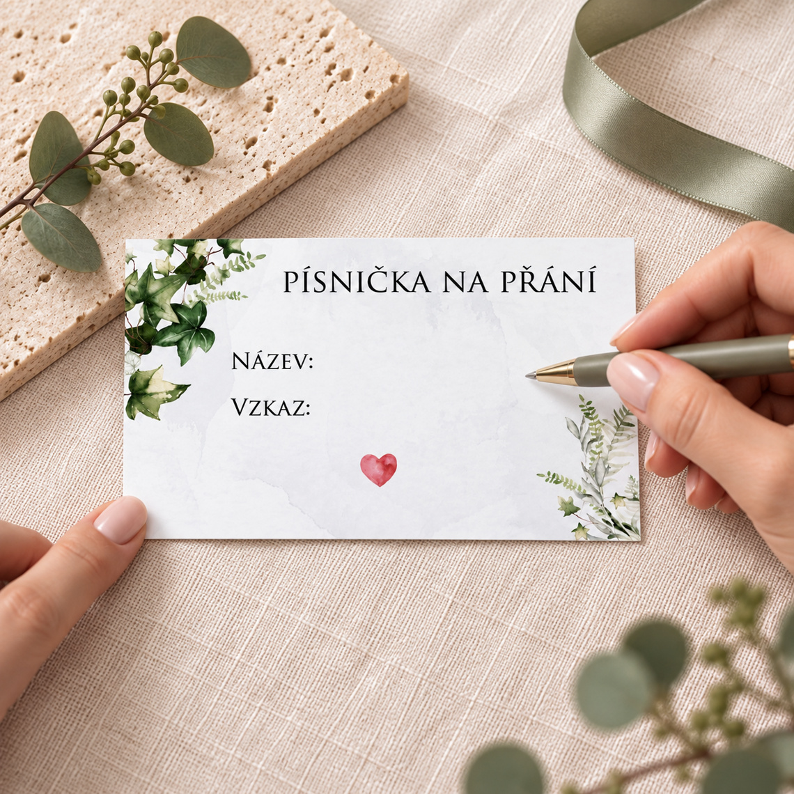 Kartička pro DJ 287 – S rukama / použití