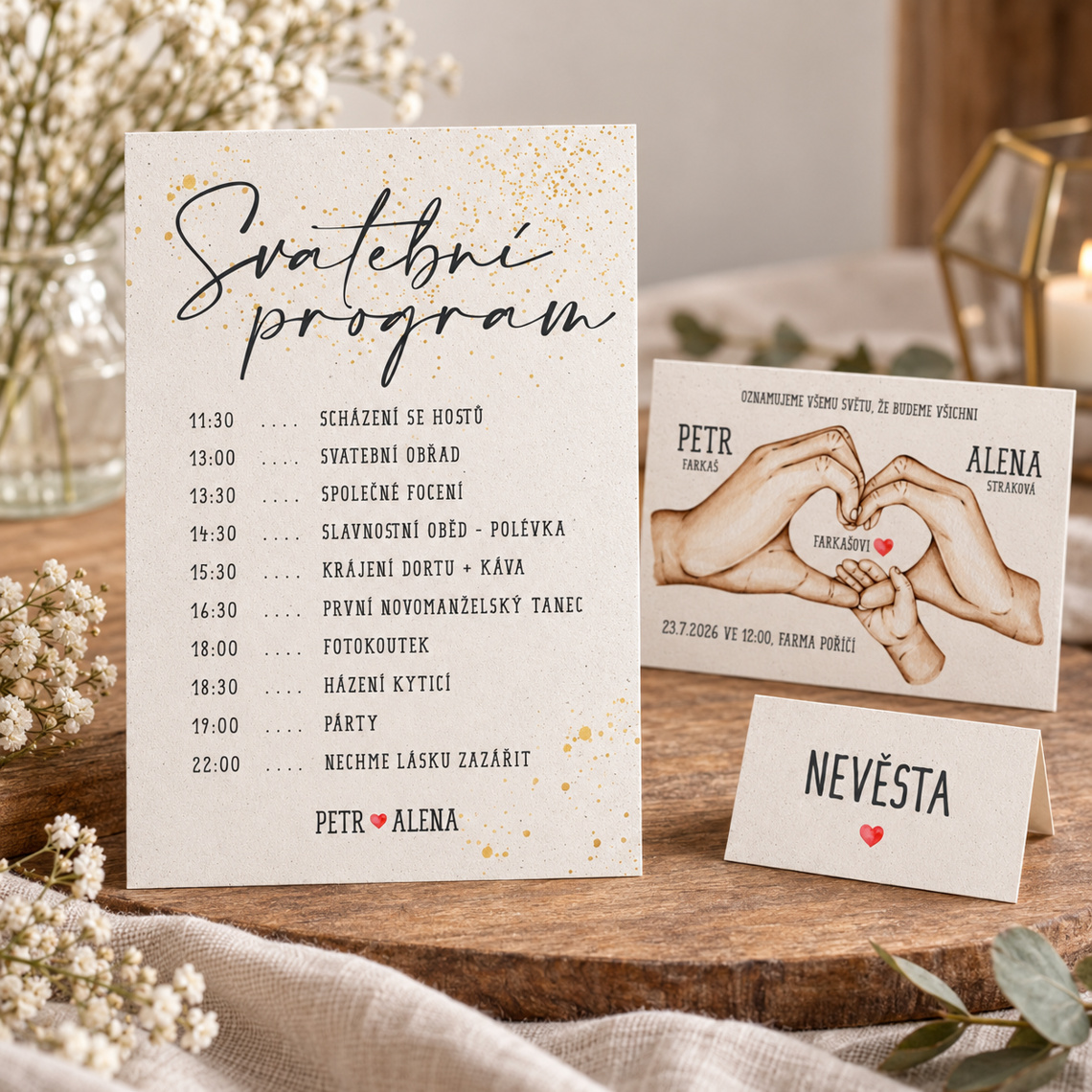 Svatební harmonogram 284 – Sladěná sada