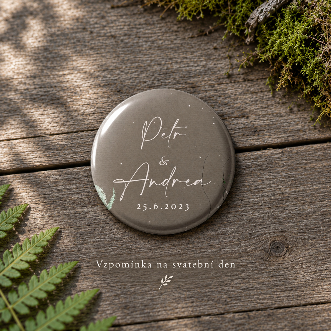 Svatební placka 278 – Lesní zákoutí – Detail