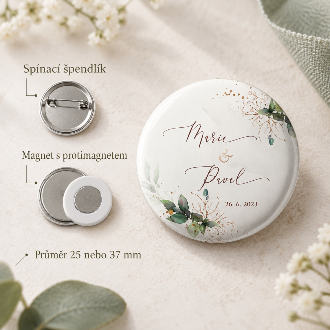 Svatební placka 275 – Vlastnosti produktu