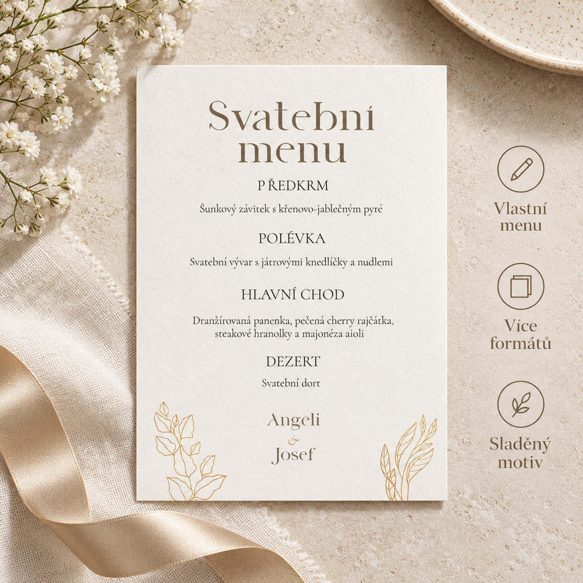 Svatební menu 357 – Výhody produktu