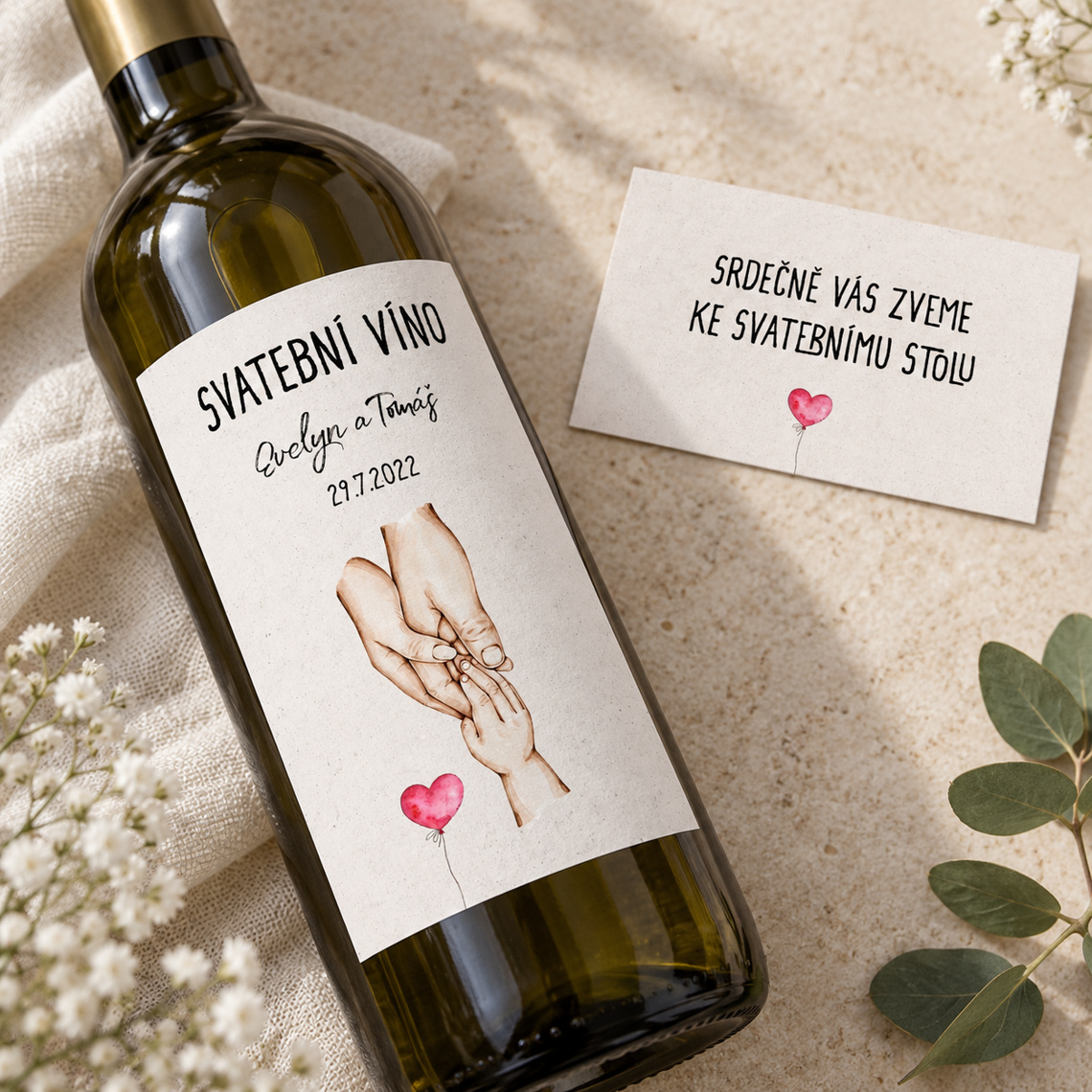 Etiketa na svatební víno 281 – Sladěná sada