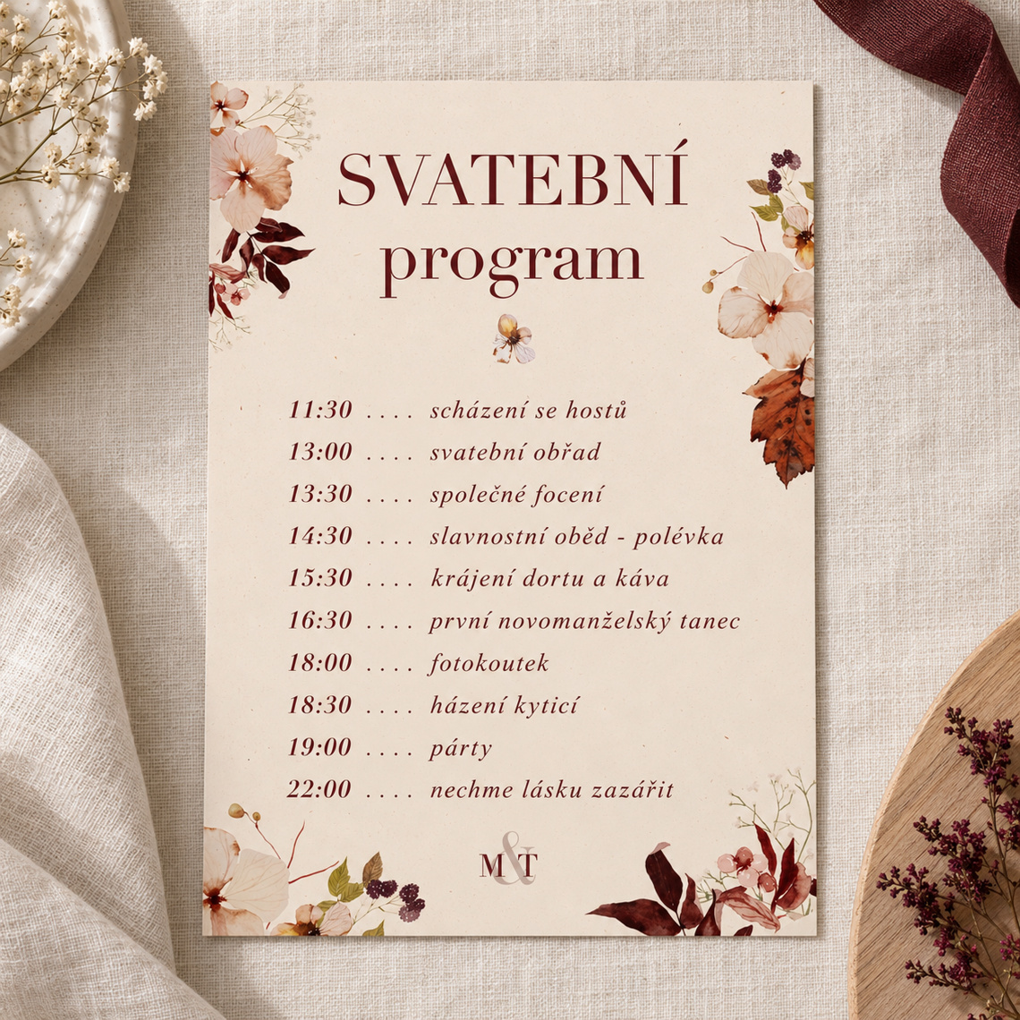 Svatební harmonogram 291 – Produkt