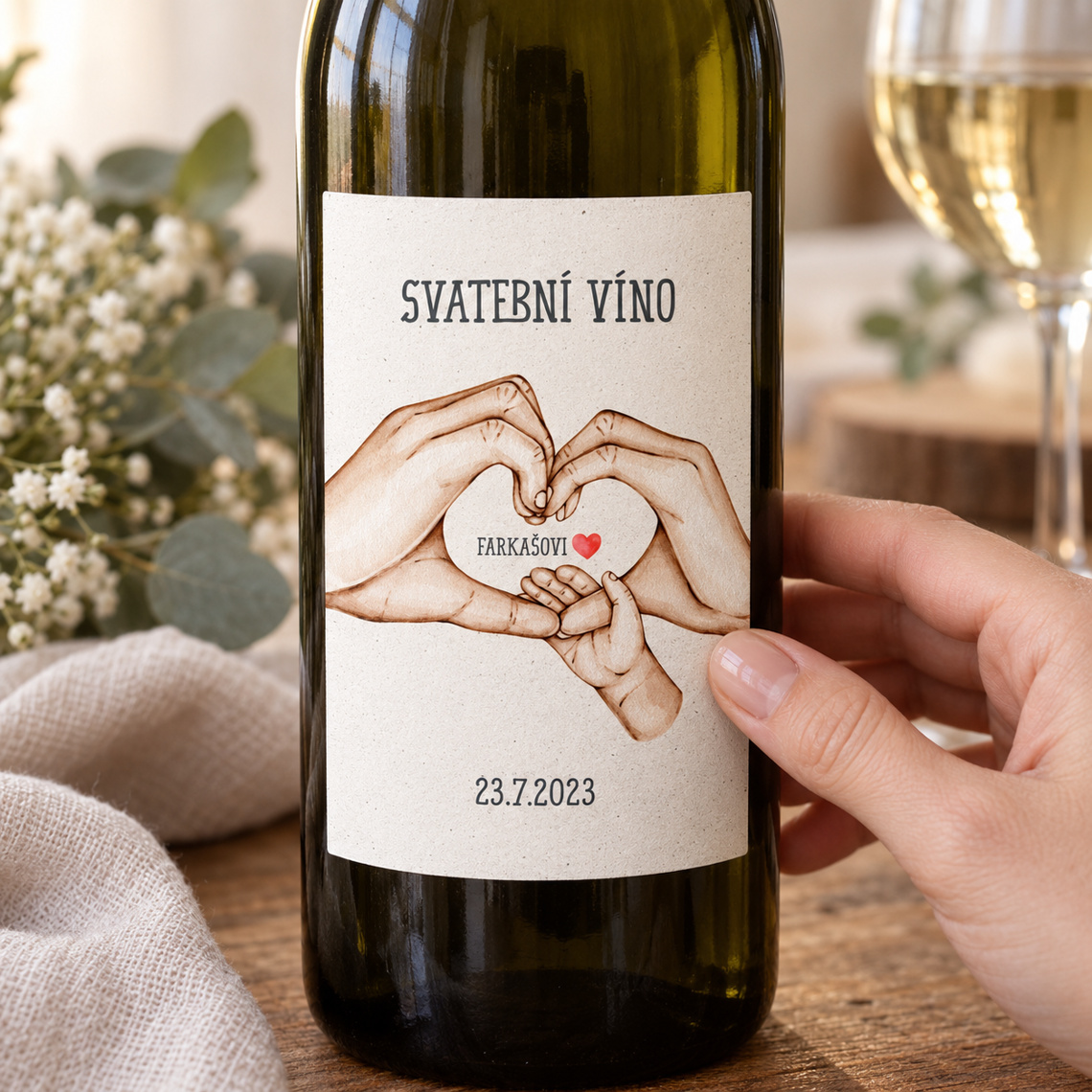 Etiketa na svatební víno 284 – Použití