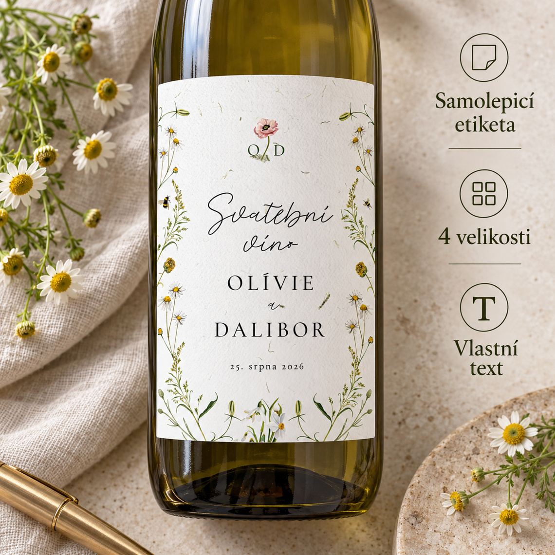 Etiketa na svatební víno 352 – Detail