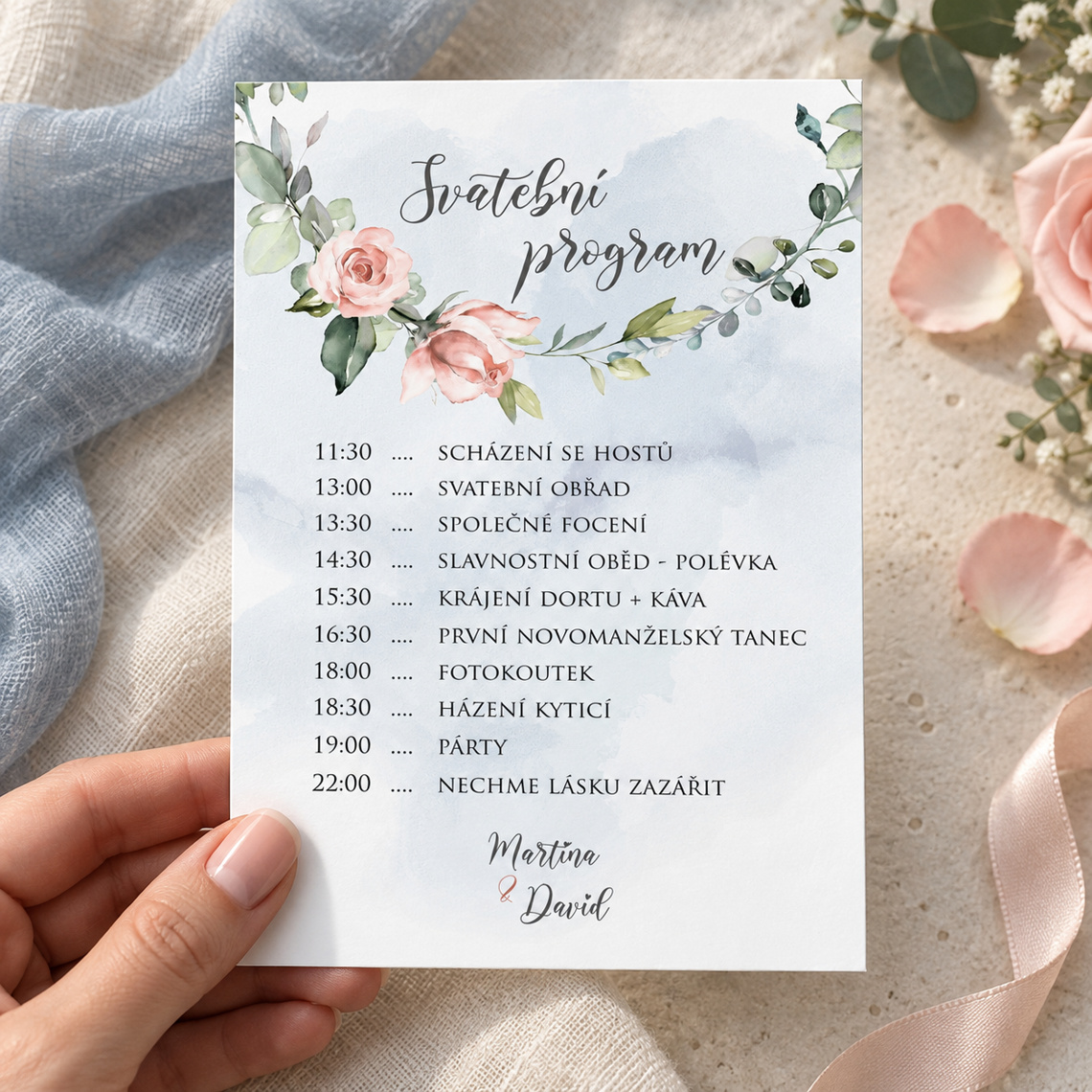 Svatební harmonogram 247 – S rukama / použití