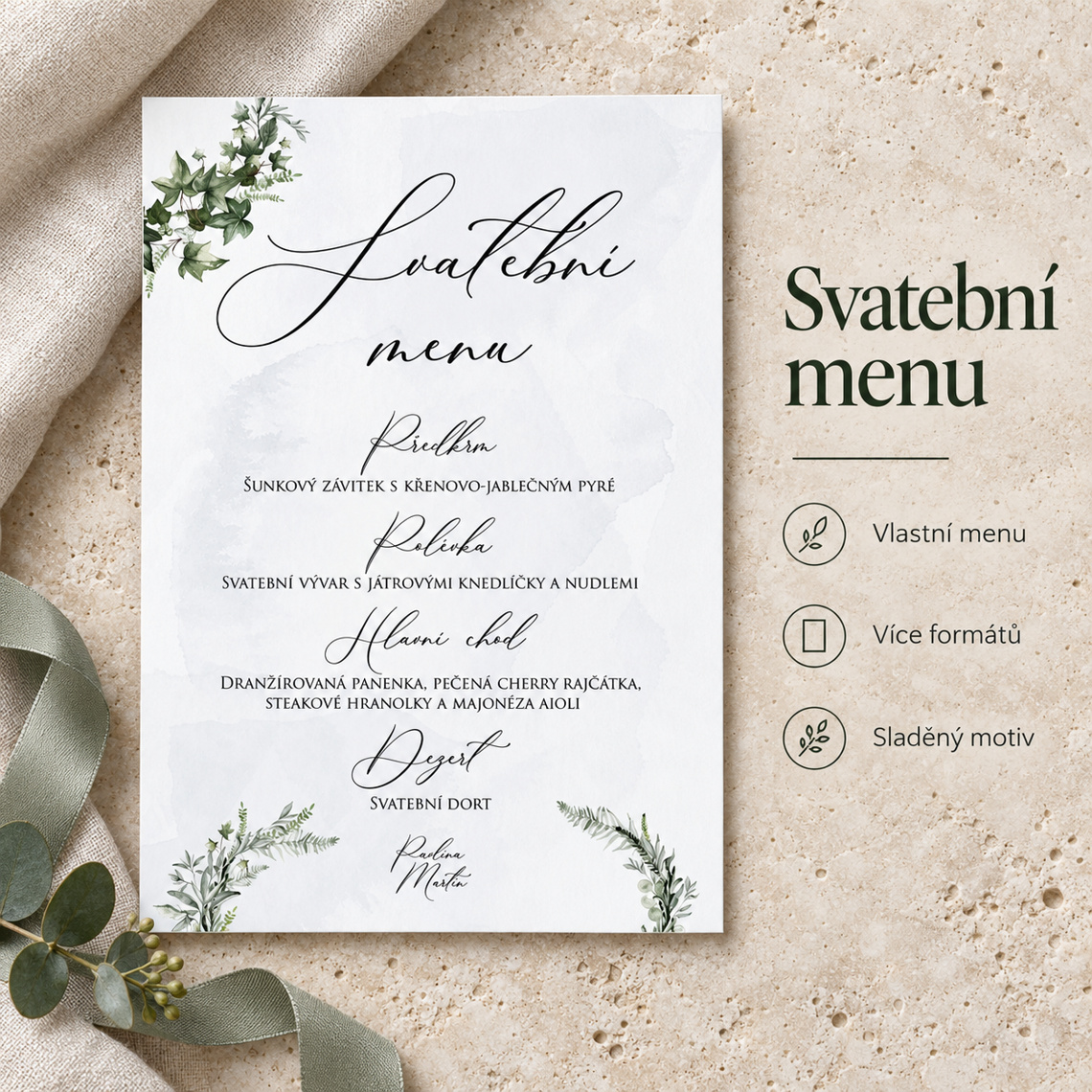 Svadobné menu 287 – ukážka z kolekcie