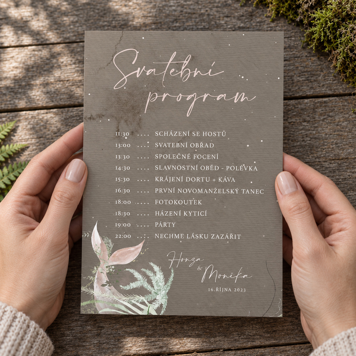 Svatební harmonogram 278 – Lesní zákoutí – Použití