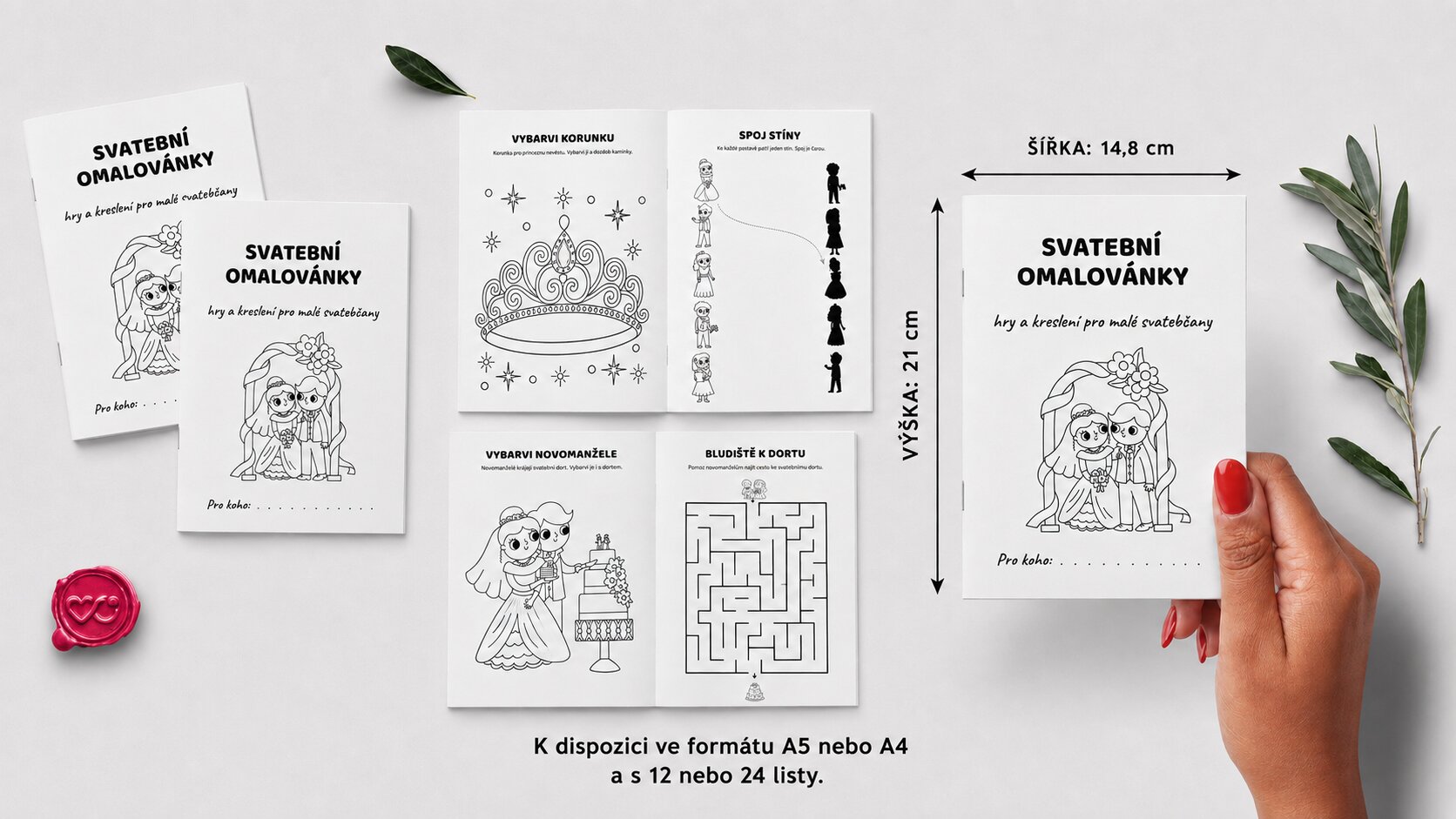 Svatební omalovánky a aktivity pro děti