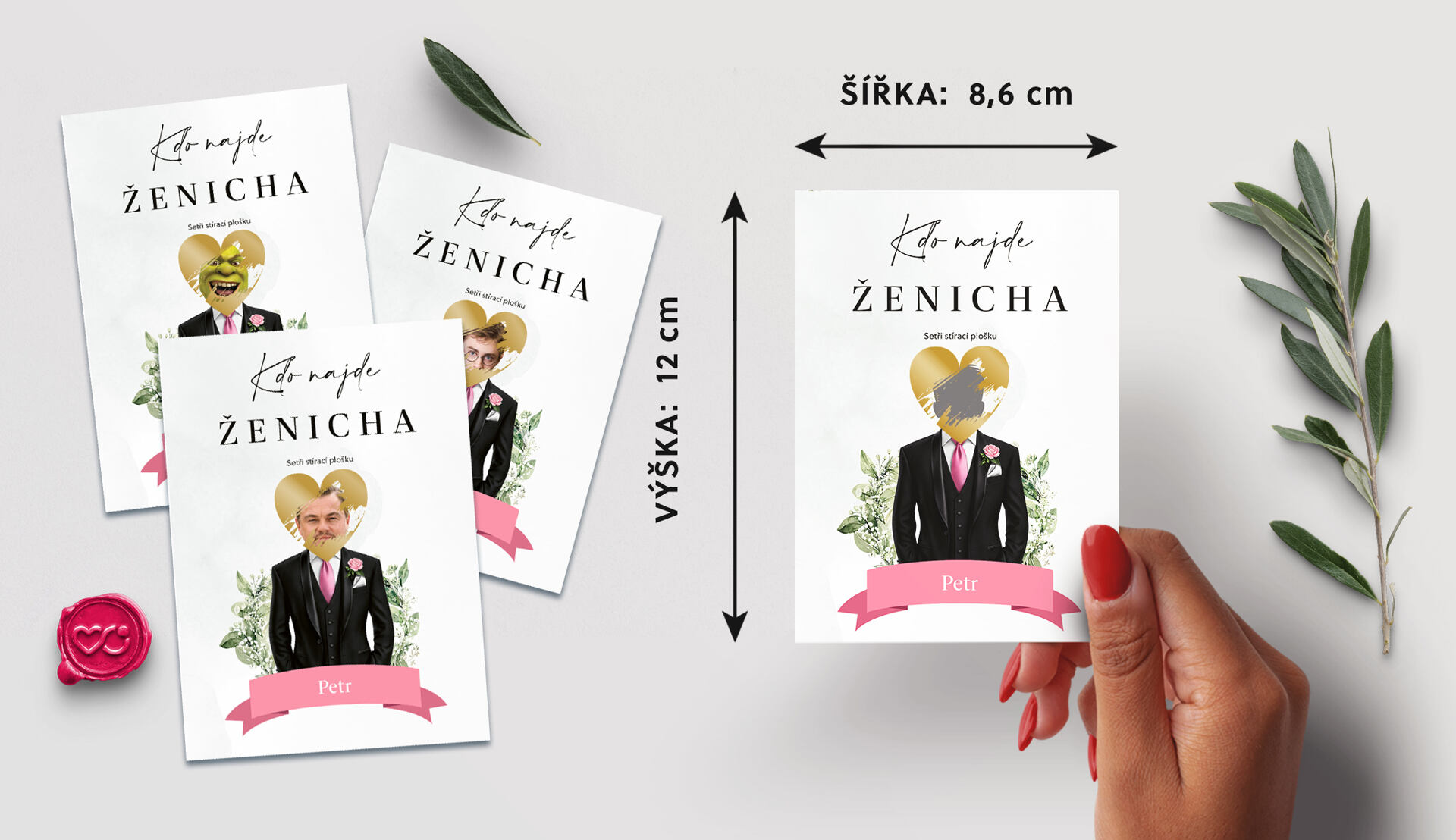 Kdo najde ženicha — stírací hra