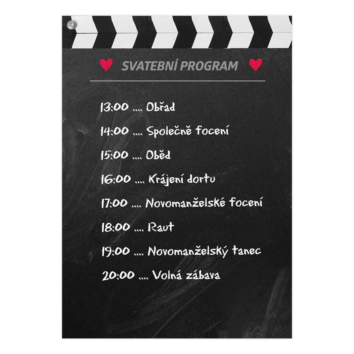 Svatební harmonogram 188 - svatební harmonogram s programem dne