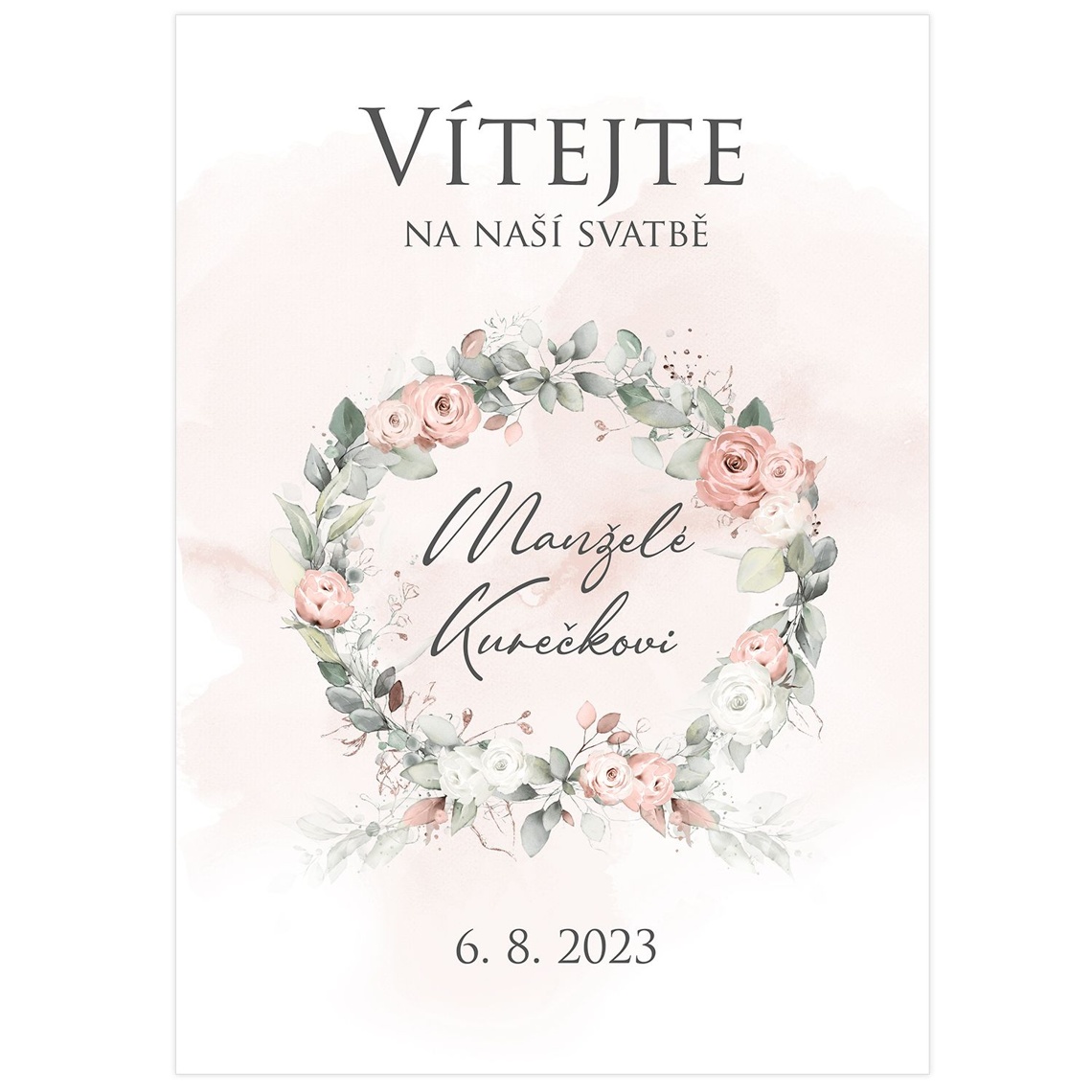 Vítací cedule 248 jako vítací cedule na svatbu