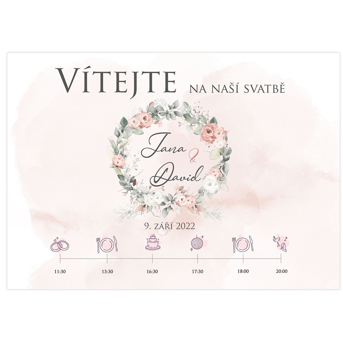 Vítací cedule 248 v detailu pro kontrolu textu a provedení