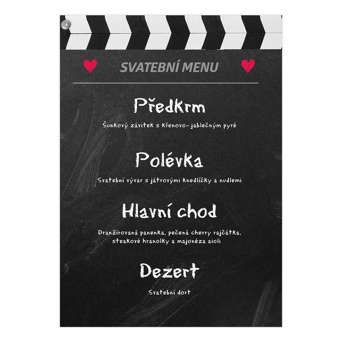 Svatební menu 188 - svatební menu na slavnostní tabuli