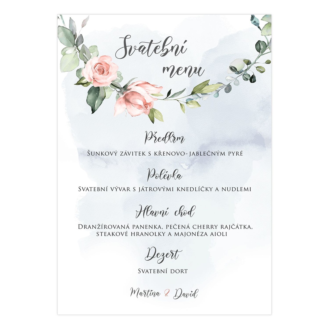 Svatební menu 247 - svatební menu na slavnostní tabuli