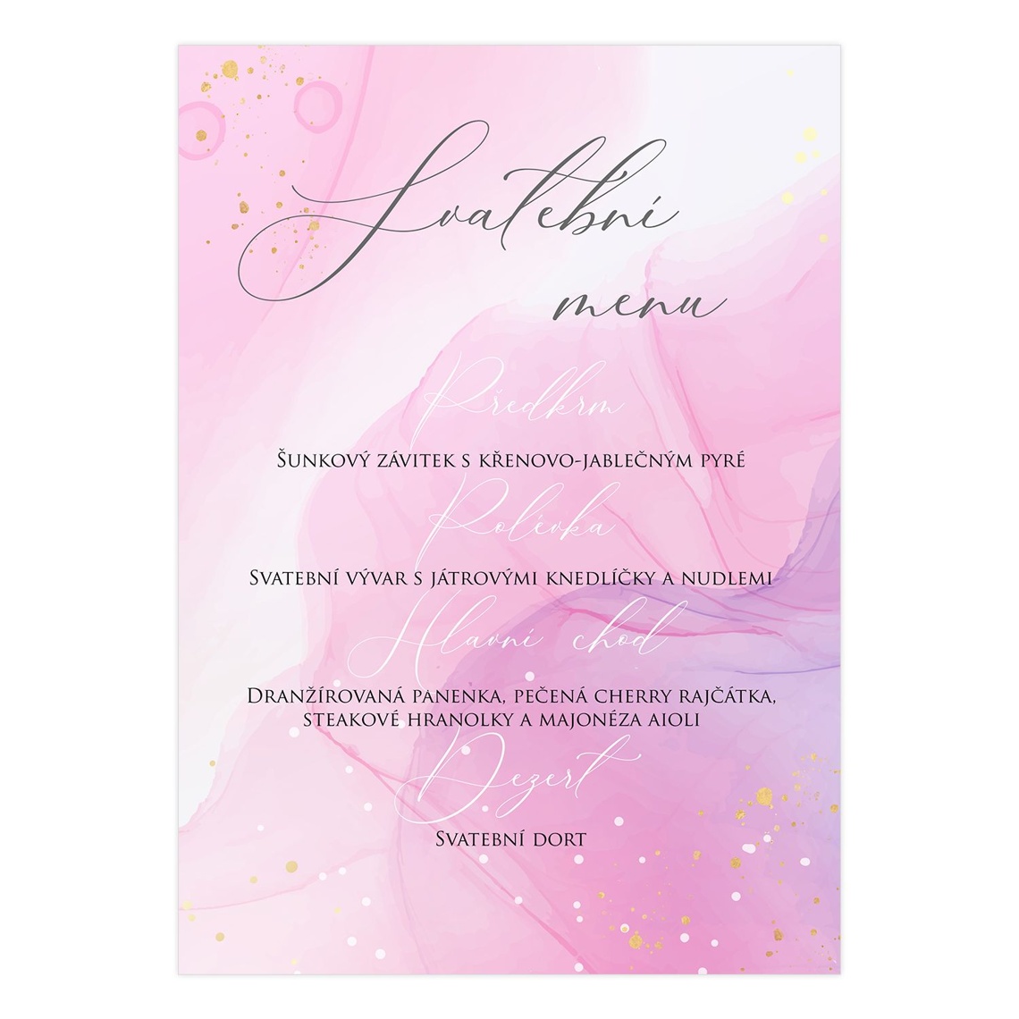Svadobné menu 288 – ukážka produktu