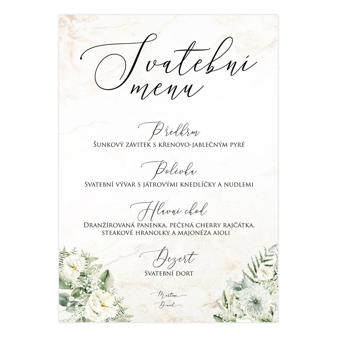 Svadobné menu 294 – ukážka produktu