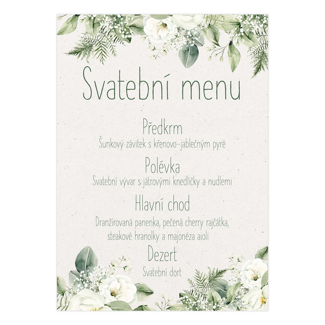 Svadobné menu 296 – ukážka produktu