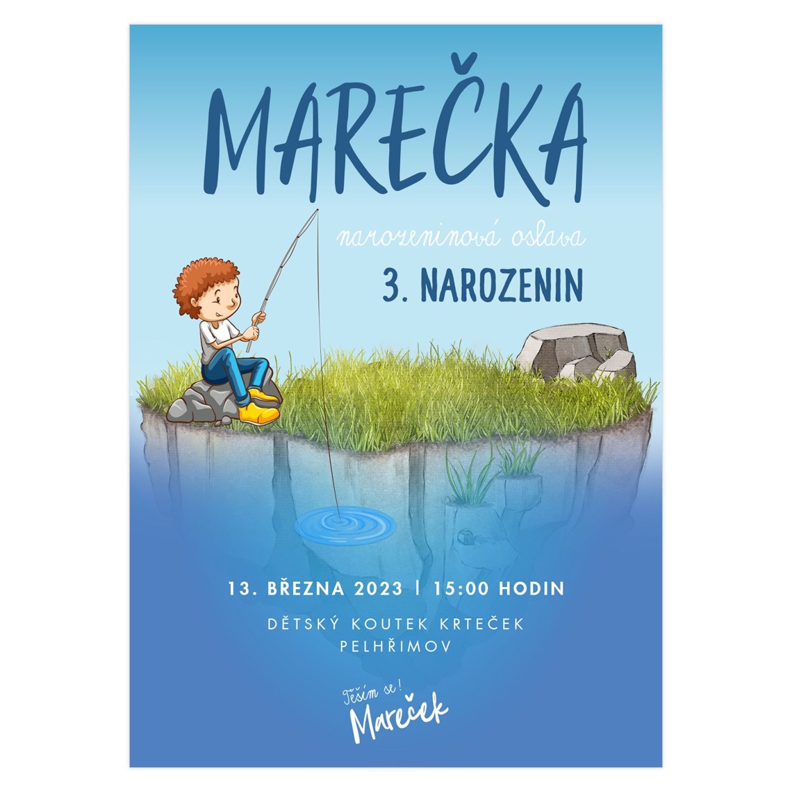 Narozeninová pozvánka 42 - rybář na produktovém náhledu
