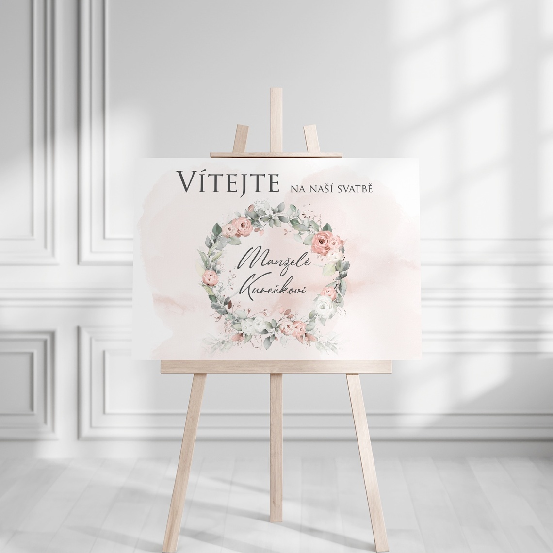 Vítací cedule 248 v detailu pro kontrolu textu a provedení