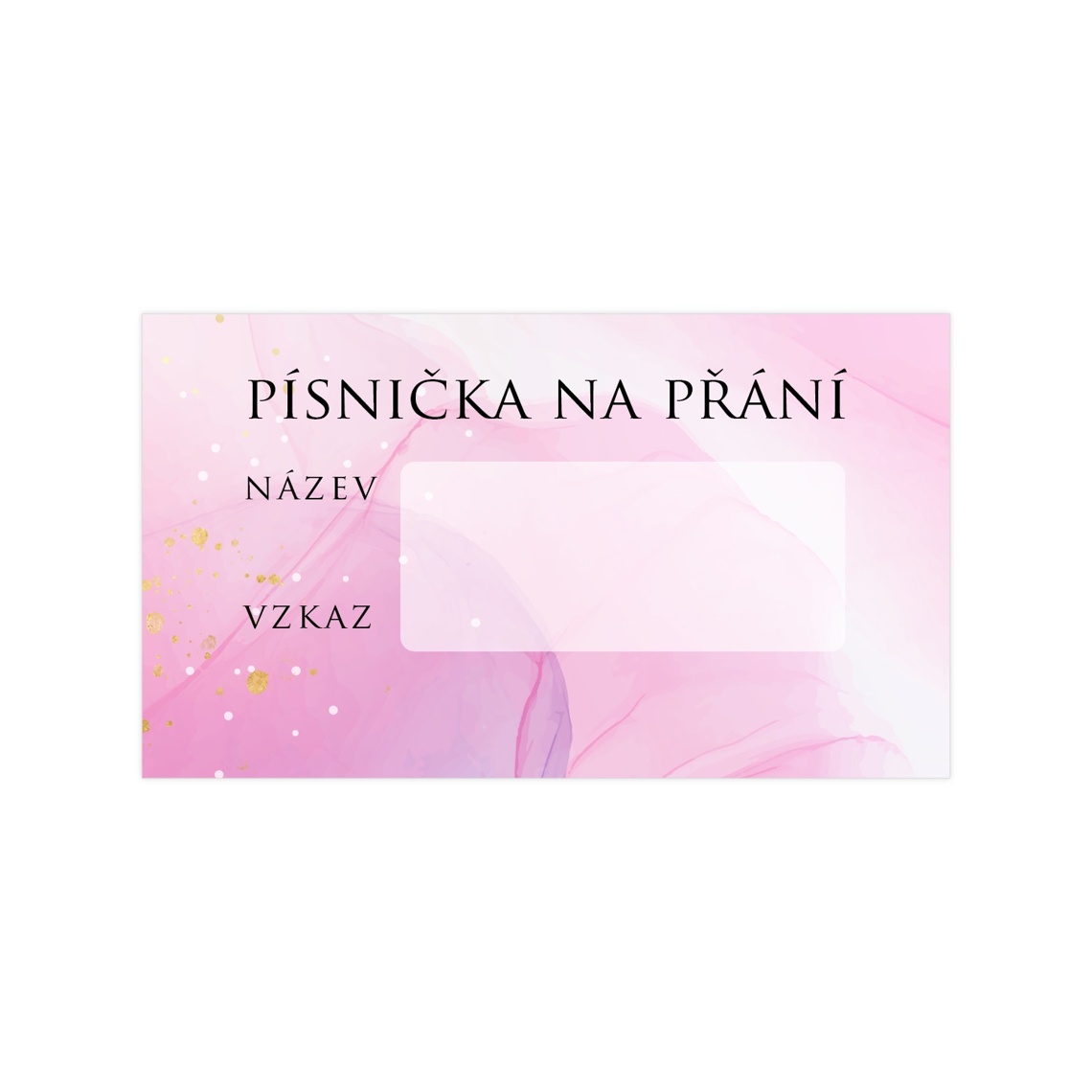 Kartička pre DJ 288 – ukážka produktu