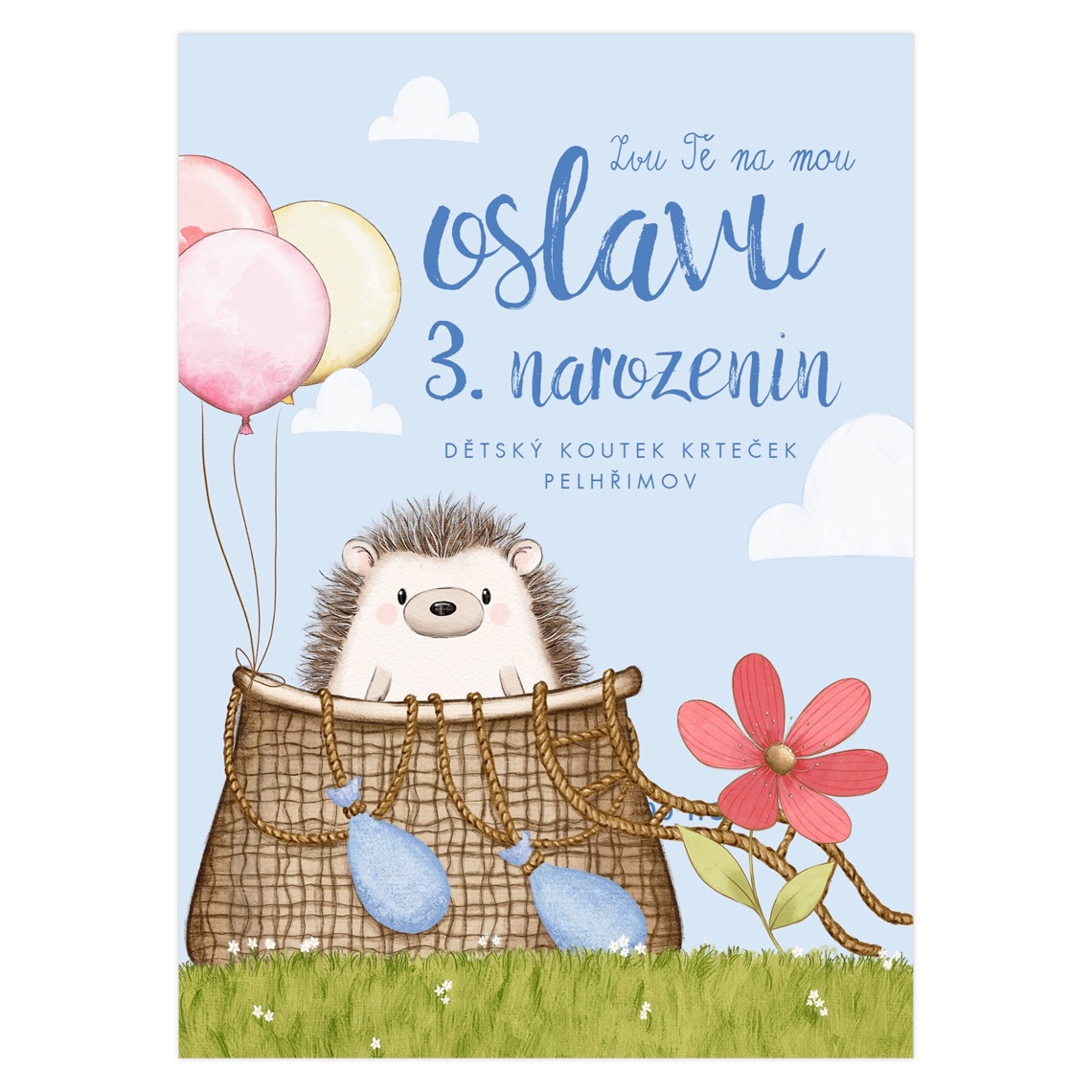 Narozeninová pozvánka 38 - let balónem na produktovém náhledu