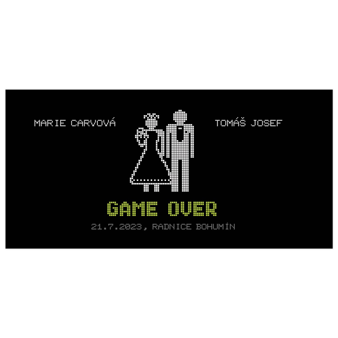 Svatební oznámení 98 – Game Over na produktovém náhledu