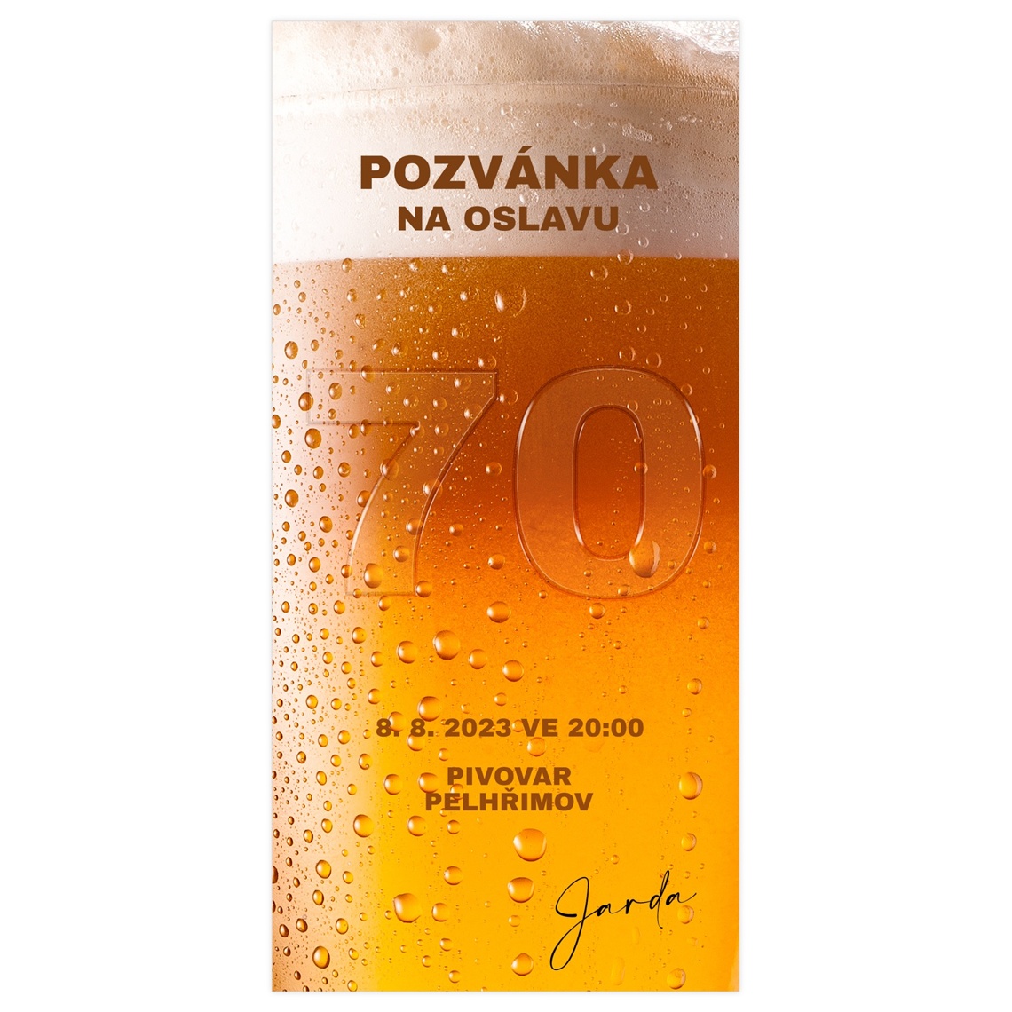 Narozeninová pozvánka 47 - Pivní na produktovém náhledu