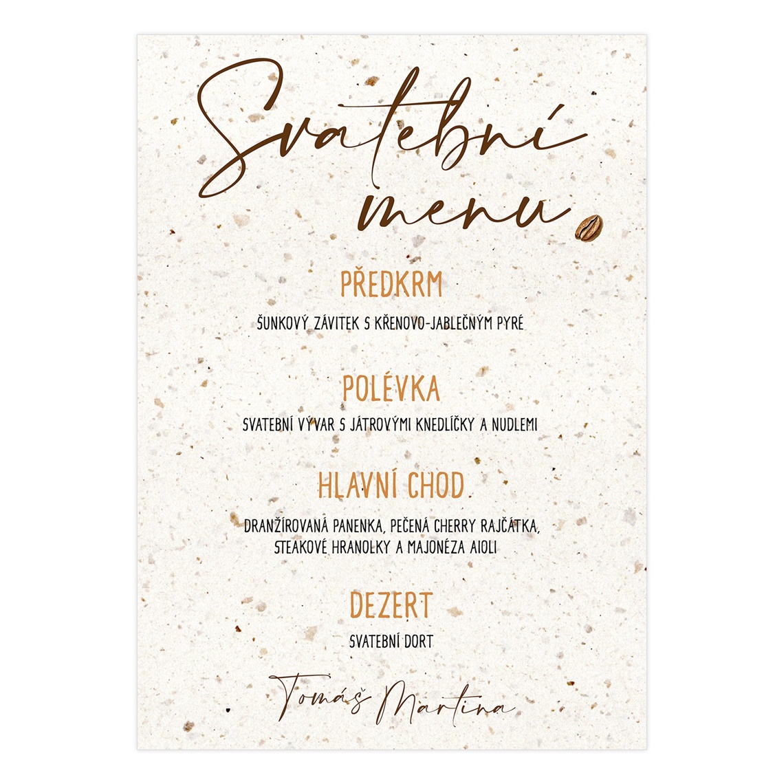 Svadobné menu 298 – ukážka produktu