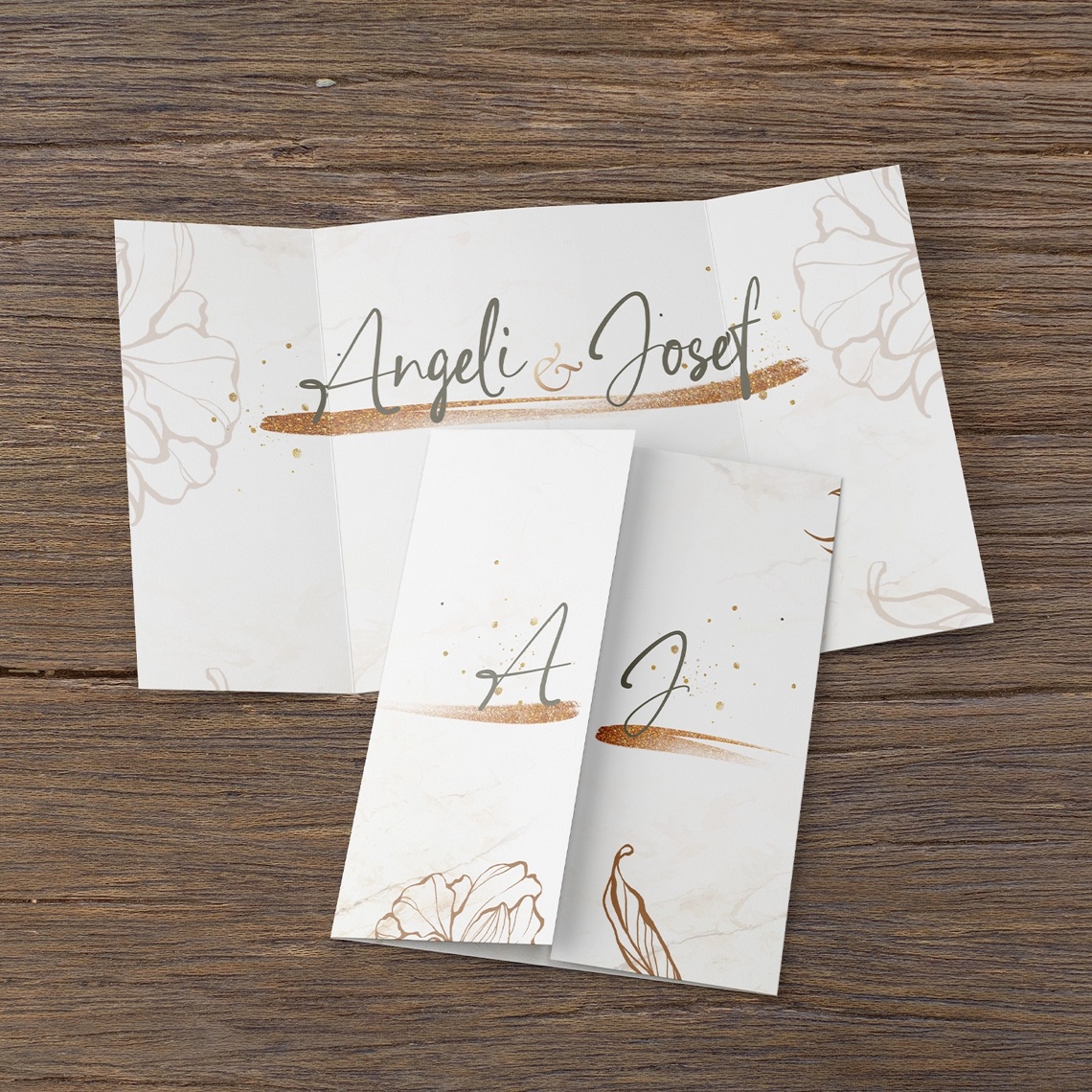 Detail produktu Svatební oznámení 318 - Angie na navázané fotografii
