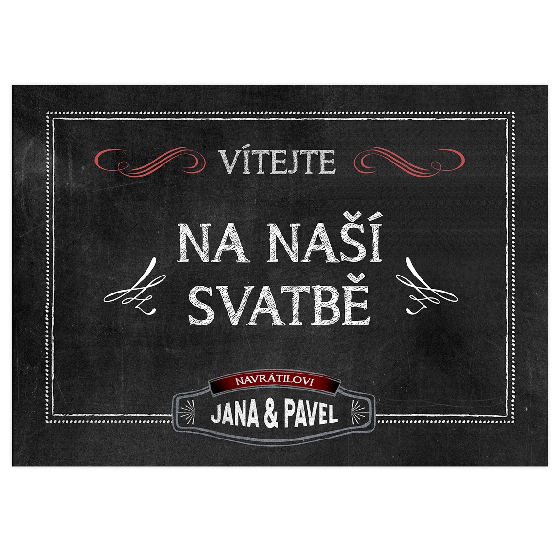 Vítací cedule 319 jako vítací cedule na svatbu