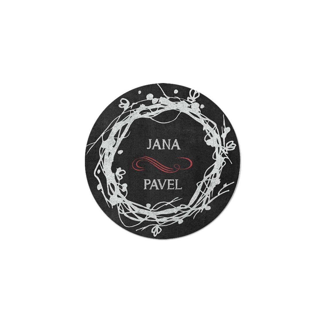 Kulatá samolepka 319 - svatební samolepka na obálku nebo výslužku
