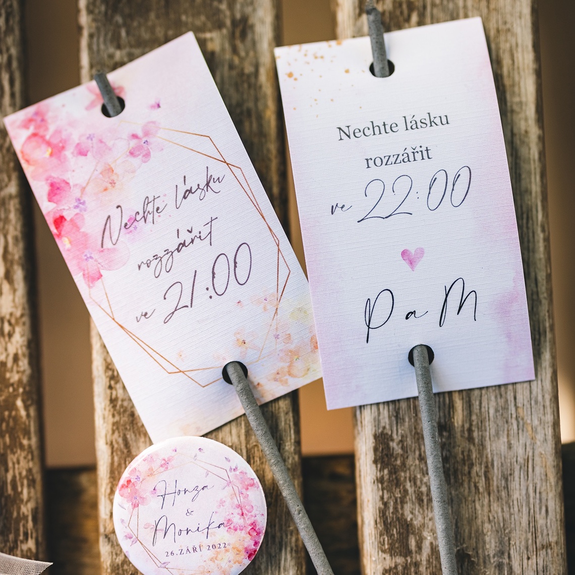 Kartička na prskavku 260 v detailu pro kontrolu textu a provedení