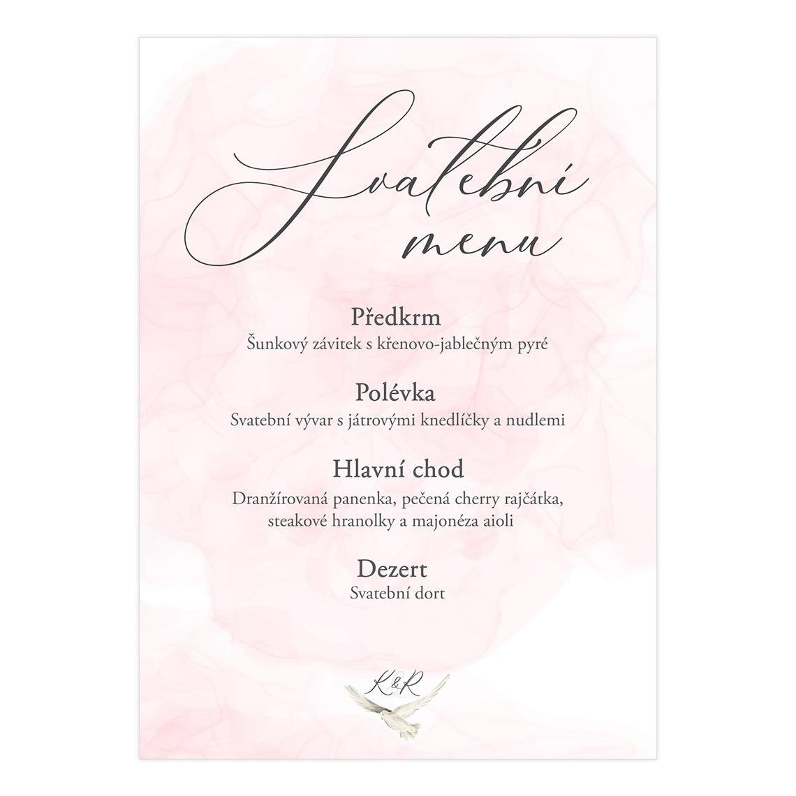 Svadobné menu 341 – ukážka produktu