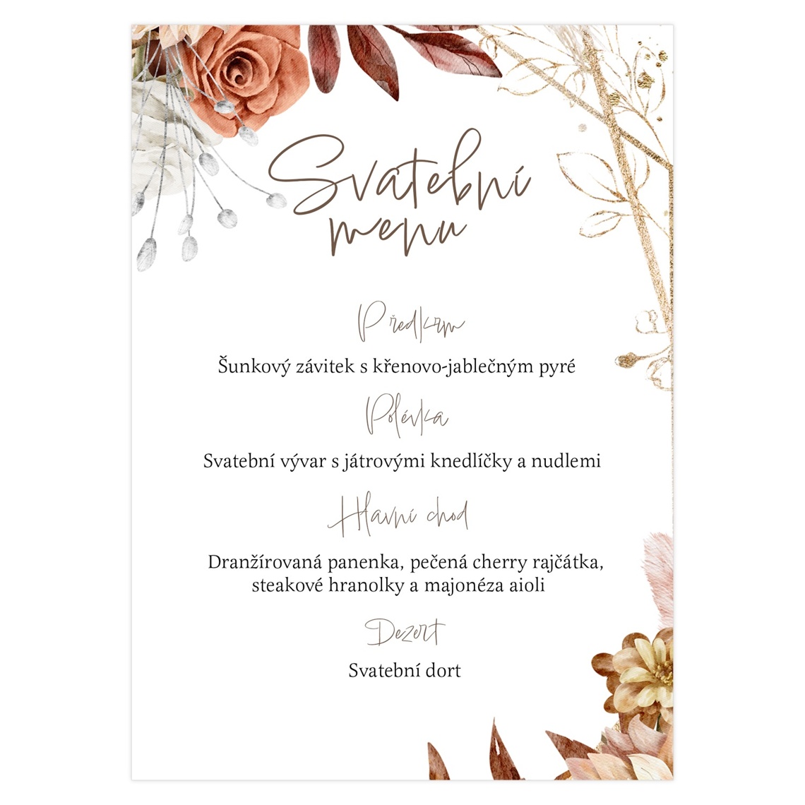 Svadobné menu 335 – ukážka produktu